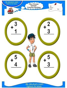Çocuklar İçin toplam işlemi yaprak testleri 